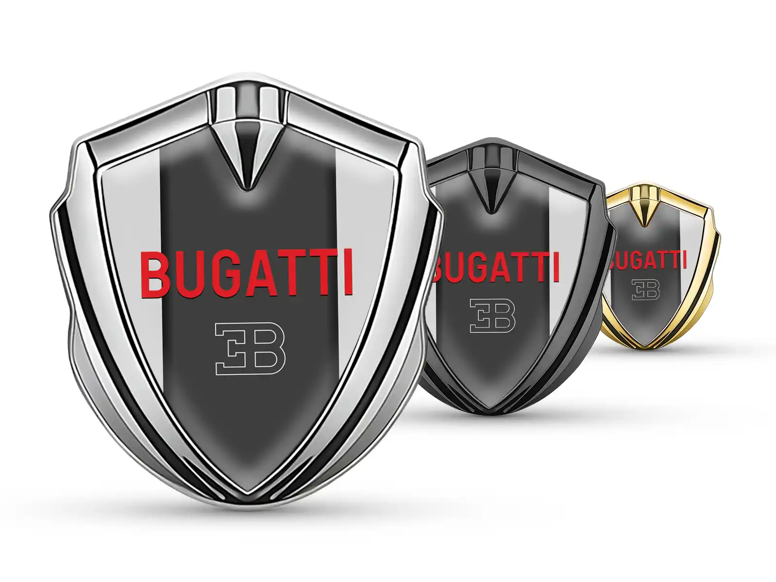 Bugatti Metallico Emblema Badge Durevole Tocco Premium